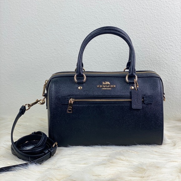 COACH ROWAN BLACK LEATHER SATCHEL - Picture 7 of 7